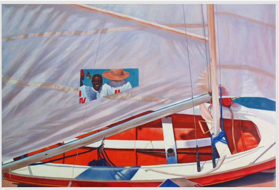 Jesma Noel - Grenada - Boat & Sail-acrylic on canvas